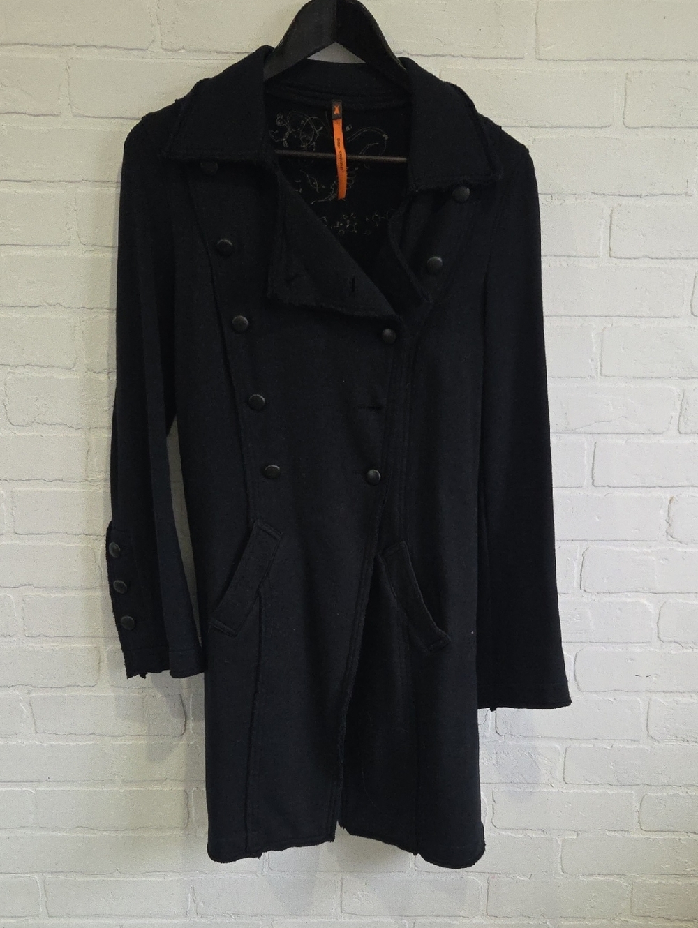 Cop.Copine Black French Terry Pea Coat